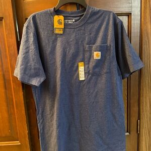 Carhartt Loose Fit Pocket T Shirt K87-M Heavyweight Short Sleeve Blue Mens Small